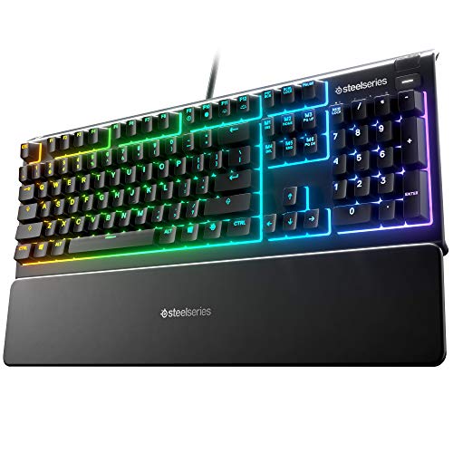 Product Cover SteelSeries Apex 3 RGB Gaming Keyboard - 10-Zone RGB Illumination - IP32 Water Resistant - Premium Magnetic Wrist Rest (Whisper Quiet Gaming Switch)