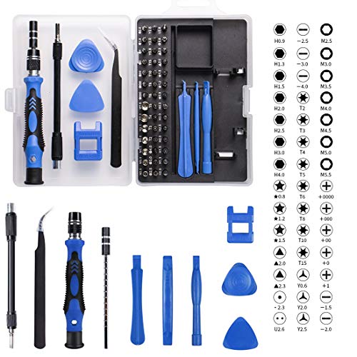 Product Cover Small Precision Screwdriver Kit with Case, Magnetic Screw Driver Kit with Flexible Shaft, Mini Computer Repair Tool Kit, 52 in 1 with 42 Bits Screwdriver Set for Mac, Cell Phone,Laptop,Watch,car stere