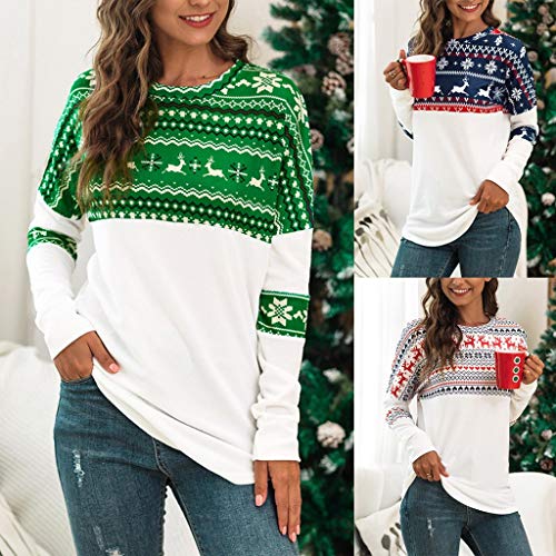 Product Cover Christmas Sweatshirt for Women, Loose Christmas Sweater White Tunic White Hoodie Pullover Winter Tops