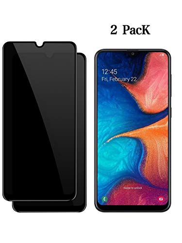 Product Cover for Samsung Galaxy A50 A30 A20 M30 A30S A50S Privacy Tempered Glass Screen Protectors, 9H Hardness HD Anti-Scratch Anti-Fingerprint Anti-Spy Screen Protectors (2 Packs)
