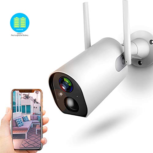 Product Cover Wireless Outdoor Security Camera, 10400mAh Rechargeable Battery-Powered 1080P WiFi Camera, Motion Detection, 2-Way Audio, Night Vision, IP66 Waterproof, Cloud Storage/SD Slot, 2.4G WiFi