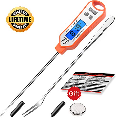 Product Cover CENGAN Meat Thermometer, Instant Read Waterproof Digital Food Thermometer with Backlight Long Probe & Calibration, for Kitchen Outdoor Cooking Grilling BBQ Smoker Oil Milk Yogurt