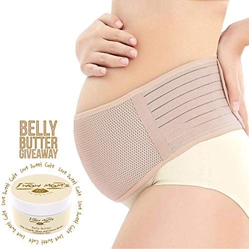 Product Cover Pregnancy Belly Band for Lower Back & Baby Bump Support | Belly Butter Included, Great to Combine To Prevent Stretch Marks, Breathable Maternity Belt That Provides Pelvic, Lumbar, & Hip Pain Relief