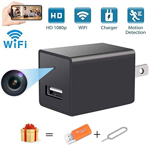 Product Cover Spy Camera Wireless Hidden WiFi Camera with Remote View Portable Full HD 1080P Nanny Camera Indoor Home Security USB Charger Camera Nanny Cam with Motion Detection Support iOS/Android