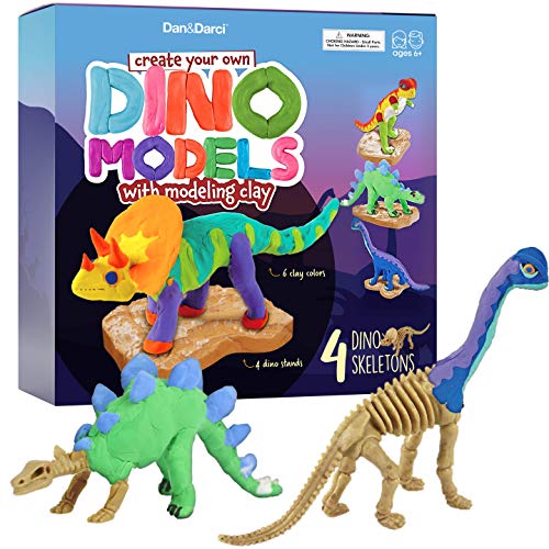 Product Cover Create Your Own Dino Models with Modeling Clay - Build a Dinosaur Model with Air Dry Magic Clay - Animals & Dinosaur Gifts for Boys & Girls - Arts & Crafts Kit for Kids Ages 6 +
