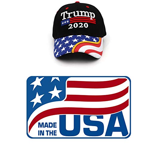 Product Cover Mersinni Trump Black Cap US Flag Keep America Great hat President Trump 2020 MAGA Cap Made in U.S.A