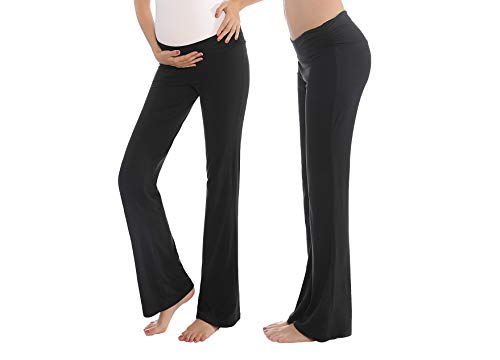 Product Cover Women Maternity Pants Comfy Wide Soft Palazzo Stretchy Pregnancy Lounge Trousers