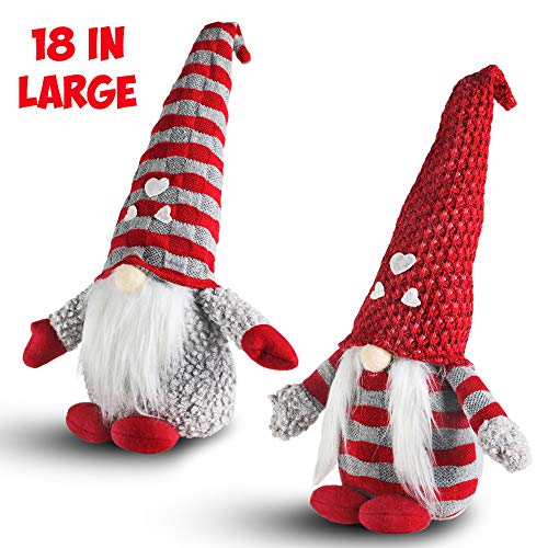 Product Cover Meriwoods Plush Tomte Gnome Couple, 18 Inches Swedish Nisse, Scandinavian Christmas Decorations, Santa Doll Ornaments for Nordic Holiday Decor, Xmas Gift for Family Friends Kids