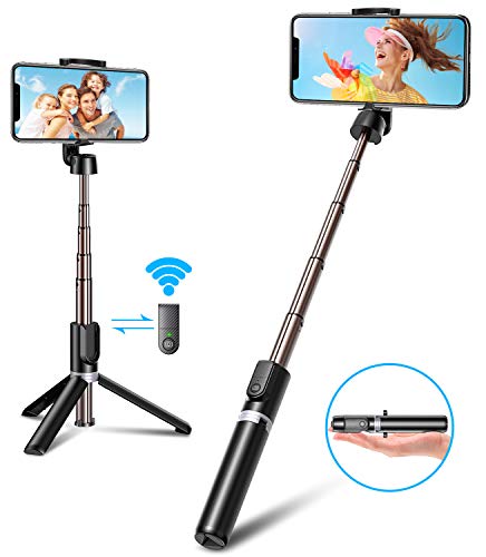 Product Cover Vproof Bluetooth Selfie Stick Tripod, Mini Extendable 3 in 1 Aluminum Phone Tripod Selfie Stick with Wireless Remote for iPhone 11 Pro Max/11 Pro/11/XS/XS Max/XR/X/8/8 Plus/7/6, Galaxy S10/S9/S8, More