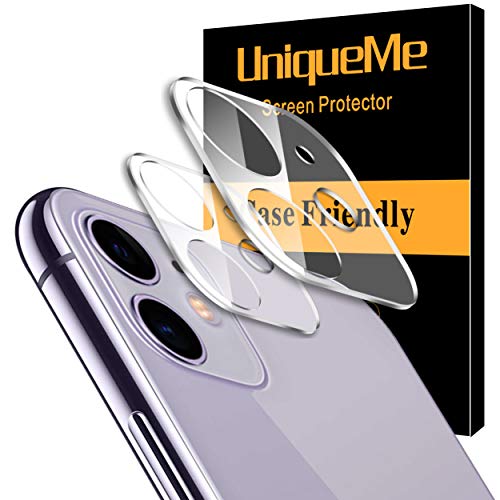 Product Cover [ 2 Pack] UniqueMe Camera Lens Protector for Apple iPhone 11 Tempered Glass, Easy Install 9H Hardness Bubble Free