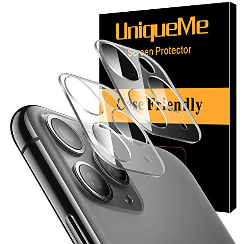 Product Cover [ 2 Pack] UniqueMe Camera Lens Protector for iPhone 11 Pro/iPhone 11 Pro Max Tempered Glass, Easy Install 9H Hardness HD Clear