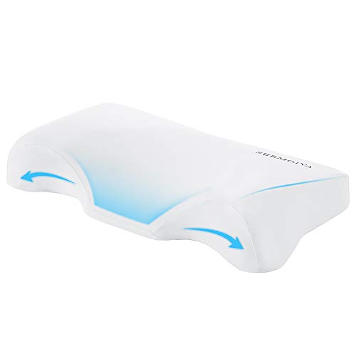 Product Cover Surmoiva Fast Rebound Memory Foam Pillow Orthopedic Contour Cervical Pillow Best for Support Head, Neck Pain Bed Pillow for Back Sleepers Stomach and Side with Washable Pillowcase