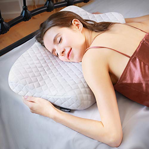 Product Cover HOKEKI Pillow Ergonomic Cervical Sleeping Pillow for Neck Pain Support for Back, Stomach, Side Sleepers Premium Memory Foam Pillow Removable and Washable Cover White(Standard Size)