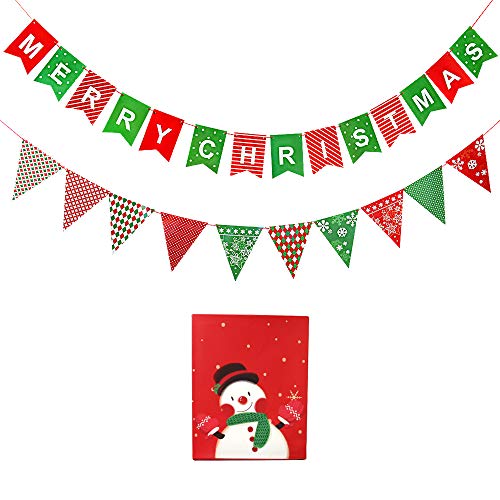 Product Cover Nelyeqwo Christmas Banner Indoor Christmas Wall Banner Outdoor Xmas Decor for Fireplace Christmas Tree Santa Festive Home Party Decoration Supplies