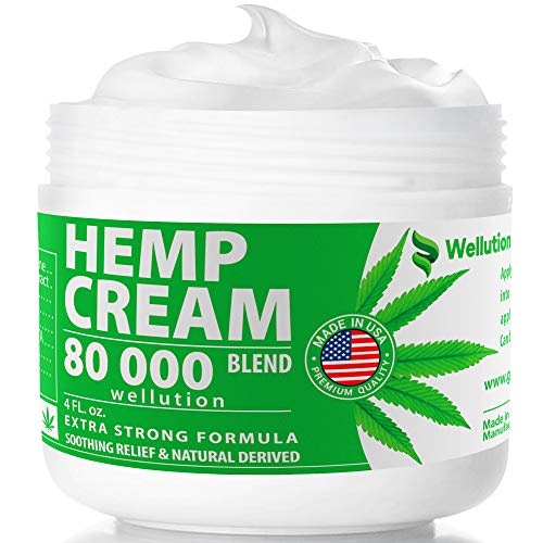 Product Cover Hemp Cream 80000 mg Blend - All-Natural Seed Oil Extract for Knee, Lower Back, Feet, Wrist and Joint Pain Relief - Extra Strength Massage Lotion with Arnica, Menthol and Organic Oils