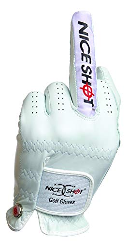 Product Cover Nice Shot The Bird Cabretta Leather Golf Glove Men's Left Hand White Large L