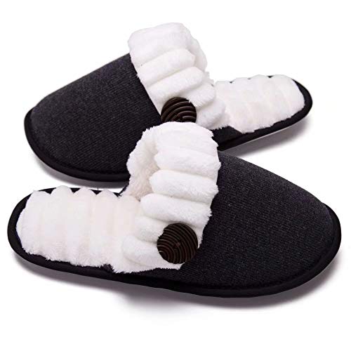 Product Cover Walk Diary House Slippers for Women Faux Fur Memory Foam Shoes for Women Slip On Anti-Skid Sole Anti-Slip House Shoes