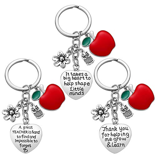 Product Cover Teacher Appreciation Gift for Women - 3pcs Teacher Keychain Teacher Gifts, Thank You Gifts for Teacher, Christmas Gifts for Teacher Valentine's Day Gift