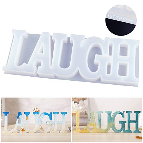 Product Cover LET'S RESIN Word Mold, Resin Laugh Molds, Epoxy Resin Molds for DIY Table Decoration, Home Decoration, Good Gift Idea to Creating A Unique Resin Project for Your Friends and Family Members