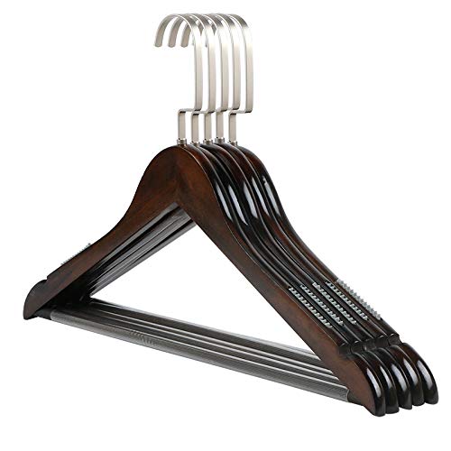 Product Cover worlyee Solid Wood Hanger Non-Slip Home Solid Wood high-Grade Hanger, Natural Solid Wood, Non-Slip Design, 360 can be rotated, Healthy and Environmentally Friendly, Quality Assurance - 5pack