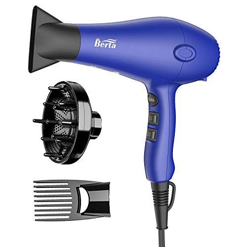 Product Cover 1875W Professional Ionic Salon Hair Dryer, DC Motor Ionic quiet Blow Dryer with 2 Speed 3 Heat Settings Cool Button, Concentrator & Diffuser & Styling Pik Comb