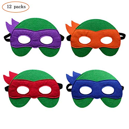Product Cover Ninja Turtle Masks- 12 Felt Masks,Cosplay Birthday Party Ninja Turtles Supplies Favors