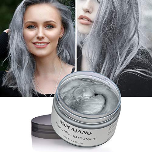 Product Cover MOFAJANG Hair Color Wax, Hair Wax 4.23 oz,Natural Hairstyle Pomade Cream, Hairstyle Wax for Men and Women（Grey）
