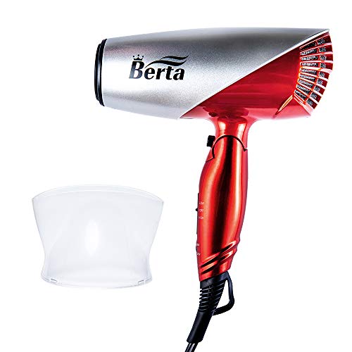 Product Cover 1875W Professional Compact Hair Dryer, Berta Dual Voltage Travel Dryer,Light Weight Low Noise DC Motor Blow Hair Dryers with Folding Handle
