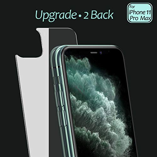 Product Cover JingooBon Back Screen Protector Compatible with iPhone 11 Pro Max [2-Pack], Rear Tempered Glass [New Generation] Temper Glass Film Anti-Fingerprint/Scratch Compatible with iPhone11 Pro Max (6.5 inch)