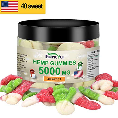 Product Cover Christmas Snowmen Hemp Gummies Premium 5000MG Made in USA - Natural Anxiety & Stress Relief - Premium Hemp & Coconut Synergy - Mood & Immunity Support - Ideal Omega 3, 6, 9 Source 40Sweet12OZ