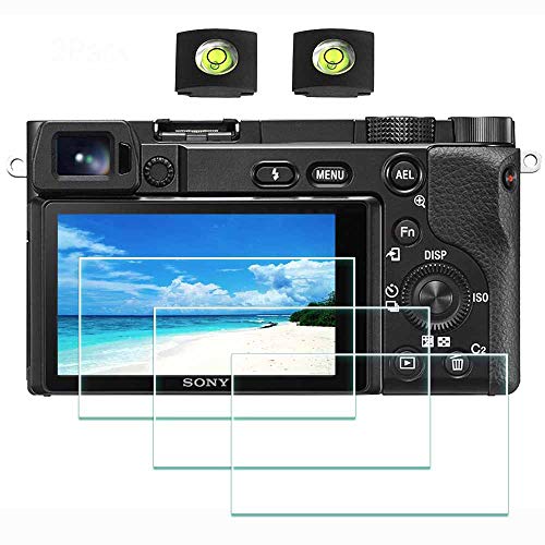 Product Cover A6600 Screen Protector Appliable for Sony Alpha A6600 Camera & Hot Shoe Cover,ULBTER 0.3mm 9H Hardness Tempered Glass Flim, Anti-Scrach Anti-Fingerprint Anti-Bubble Anti-Dust [3 Pack]