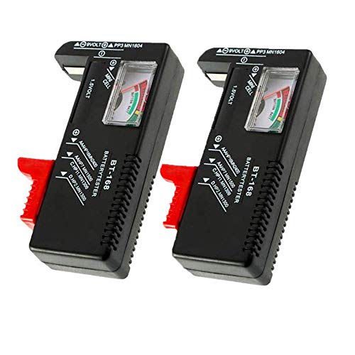 Product Cover 2 Pack Battery Tester, Universal Battery Checker for AA/AAA/C/D / 9V / 1.5V Button Cell Batteries