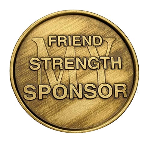 Product Cover Sponsor Gift for Men or Women | Thoughtful Alcoholics Anonymous Thank You AA Coin | Inspirational Sober Recovery Gift for Year Milestone | Bronze Sobriety Medallion | AA NA Celebrate Recovery Chip