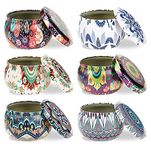 Product Cover ForUBeauty 6 Pcs Candle Tin Jars DIY Candle Making kit Holder Storage case for Dry Storage Spices, Camping, Party Favors, and Sweets Gifts (H02)
