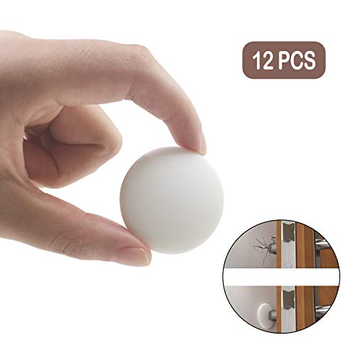 Product Cover Door Stopper Wall Protector - 12 Pcs White Rubber Pads - Self Adhesive Protector - Sound Insulation and Shock Absorption - Guard Your Wall Against Damage from Your Door Handle