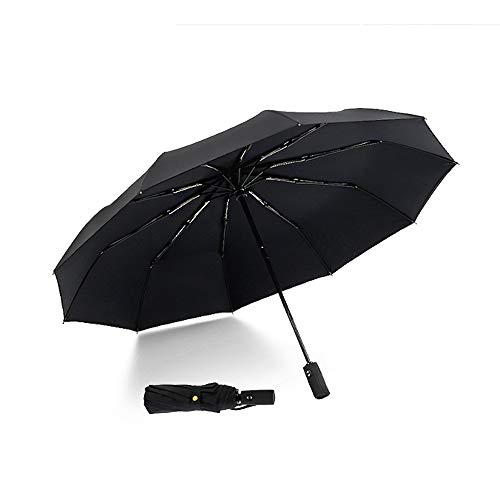 Product Cover Compact Black Umbrella for Sun and Rain,Short Large Travel Umblrlls Windproof and Rain Proof for Travel, UV Folding Umbrellas for Men for Women- Auto Open Close