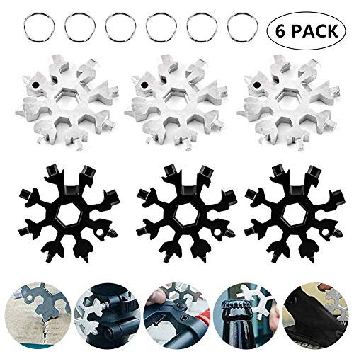 Product Cover Joatiy 18-in-1 Stainless Steel Snowflakes Multi-Tool Snowflake Tool Card 18-in-1 Multi-Tool Card Compact Snowflake Tool Multi Instrument Snowflake Tool