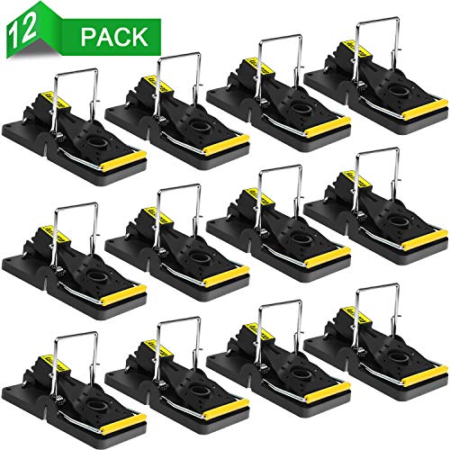 Product Cover Authenzo Mouse Trap 12 Pack Mice Trap That Works Small Mouse Snap Trap Power Mouse Killer Mouse Catcher Quick Effective Sanitary Safe for Families and Pet