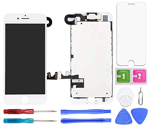 Product Cover [2019 Latest Technology] Screen Replacement for iPhone 7, Full Assembly Screen with LCD Display Touch Digitizer 3D Touch Layer Front Facing Camera etc. to Fix iPhone 7 Screen Only, RD20191104, White