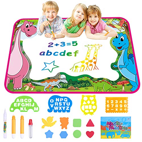 Product Cover YAHO Kids Toys Magic Color Mat - Drawing Mat Painting Writing Board Doodle Educationa Toy Age for 2 3 4 5 6 7 8 9 10 11 12 Year Old Girls Boys Age Toddler Gift (Pink)
