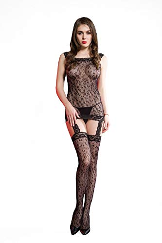 Product Cover Womens Lingerie Fishnet Body Stocking Stretchy Bodysuit One Piece Nightwear