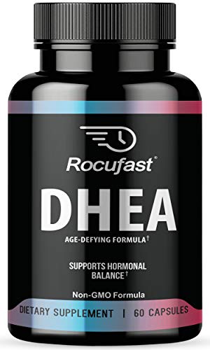 Product Cover Rocufast DHEA Extra Strength Natural Energy Supplement Mood Boost for Healthy Aging Support Premium DHEA Supplement Pure Hormone Balance Supplement for Men and Women 60 Count