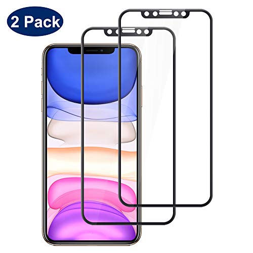 Product Cover iPhone XR/iPhone 11 Screen Protector,Anti-Scratch Bubble Free HD Clear Film Tempered Glass for iPhone XR/iPhone 11 [2 Pack][Black]