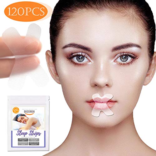 Product Cover Decemen Sleep Strips, 120 Pcs Anti Snore Mouth Tape Self Adhesive for Snoring Relief and Sleeping Quality Improvement