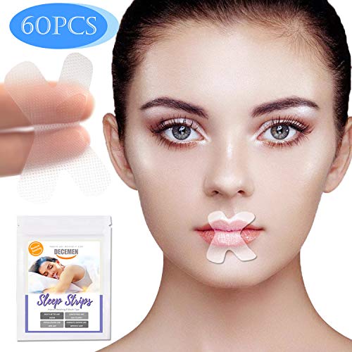 Product Cover Decemen Mouth Tape for Sleeping, Anti Snore Sleep Strips Self Adhesive for Snoring Relief and Sleeping Quality Improvement, 60 PCS