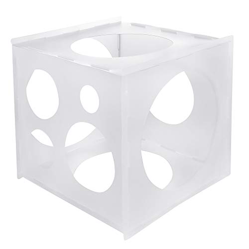 Product Cover Pllieay 9 Sizes Collapsible Plastic Balloon Sizer Cube Box for Birthday Wedding Party Decorations