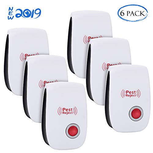Product Cover YOOKOON Ultrasonic Pest Repeller, Pest Control Ultrasonic Repellent, Non-Toxic Spider Repellent, Pest Repellent Plug in Spider Repellent Indoor for Mosquito Spider Mice Roach and Other Insect（6 Pack）