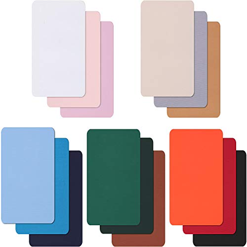 Product Cover 15 Pieces Nylon Repair Patches Self-Adhesive Nylon Patch Waterproof Lightweight Repair Patches for Clothing Down Jacket Repair Holes Tearing (Colorful)
