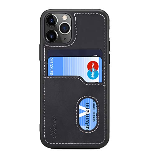Product Cover SUTENI iPhone 11 Pro Wallet Case, iPhone 11 Pro Wallet Slim Case with Credit Card Holder, PU Leather Shockproof Wallet Case for iPhone 11 Pro (2019) 5.8 inch (Black)