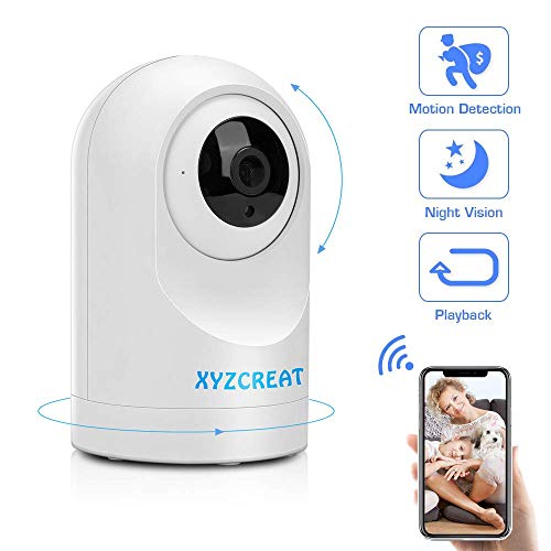 Product Cover WiFi Camera, XYZCREAT 1080p HD Home Security Camera 360 Viewing Wireless IP Cameras Work with Alexa Indoor Home Pet Baby Monitor with AI Motion Detection/IR Night Vision/PTZ / 2-Way Talk Cloud Storage